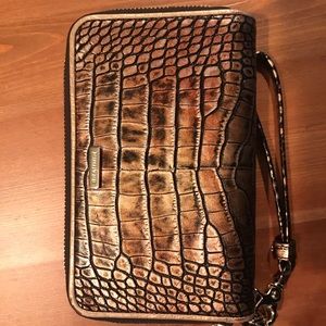 Authentic Brahmin Double Zip Wallet Wristlet